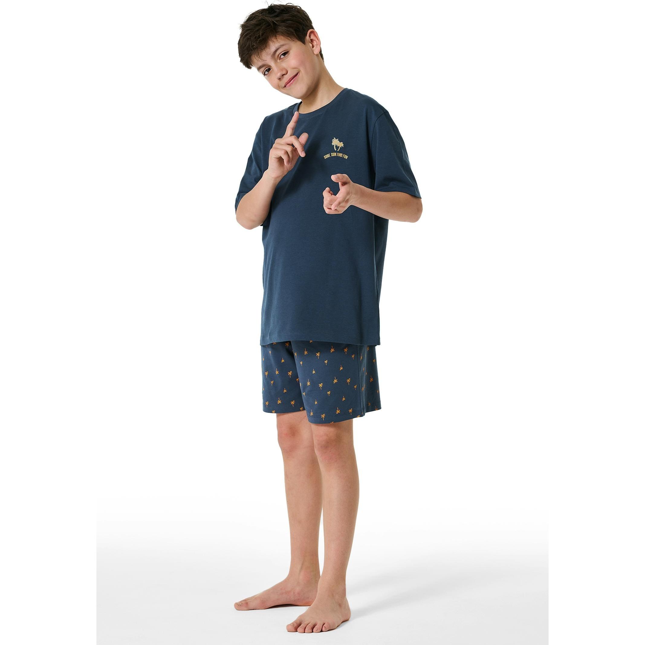 Thumbnail - Schiesser, Jungen, Pyjama, Pyjama Organic Cotton, Grau, (176)