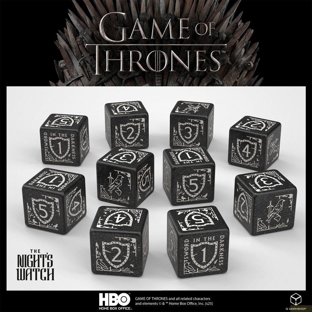 Q Workshop Game of Thrones. Night's Watch 10xD6 Dice Set.
