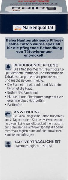 Produktbild dm Balea Tattoopflege Hautberuhigende Pflegesalbe (50 ml)