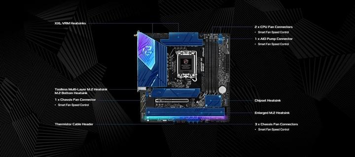 Productafbeelding AsRock B860M Lightning WiFi DDR5 Intel S kleinhandel (LGA 1851, Intel B860, Micro ATX (mATX))