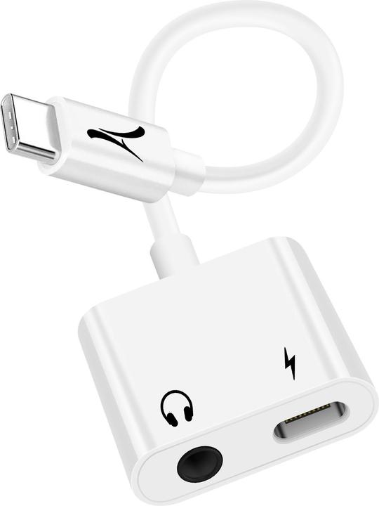 Actual product image Akashi USB-C audio charging adapter (3.5mm jack, USB-C, USB-C)