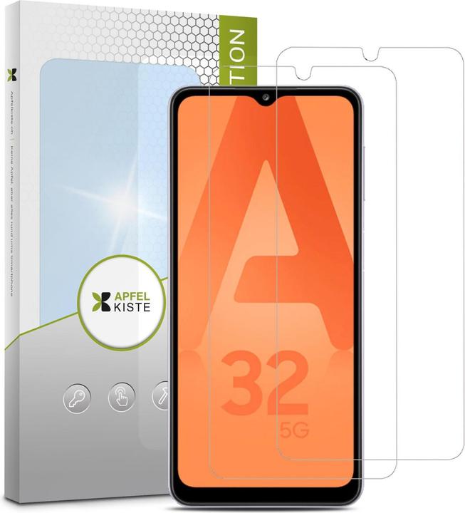 Apfelkiste Galaxy A12/A32 5G Panzer Glas (2er Set), Case Friendly, 0.3mm (2 Stück, Samsung Galaxy A12, Samsung Galaxy A32 5G)