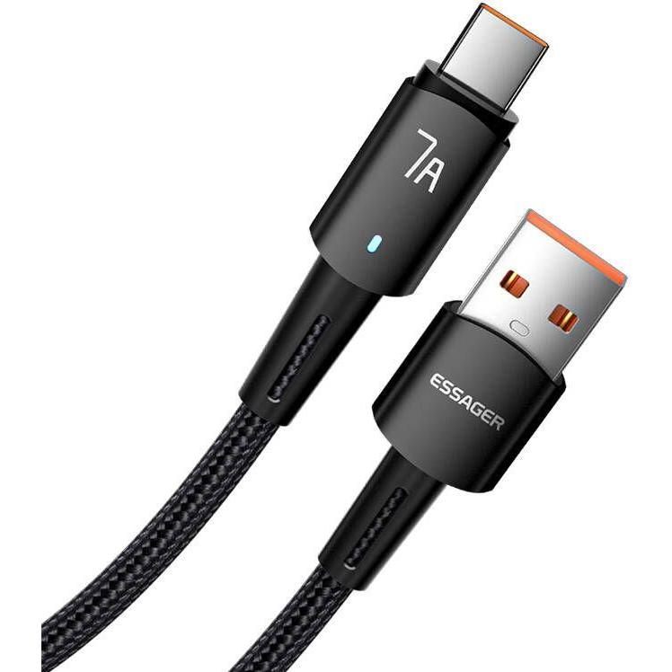 Essager USB-A to USB-C cable,, EXC7A-CGB01-P, 100W, 0.5m (black) (0.50 m, USB 3.0), USB Kabel
