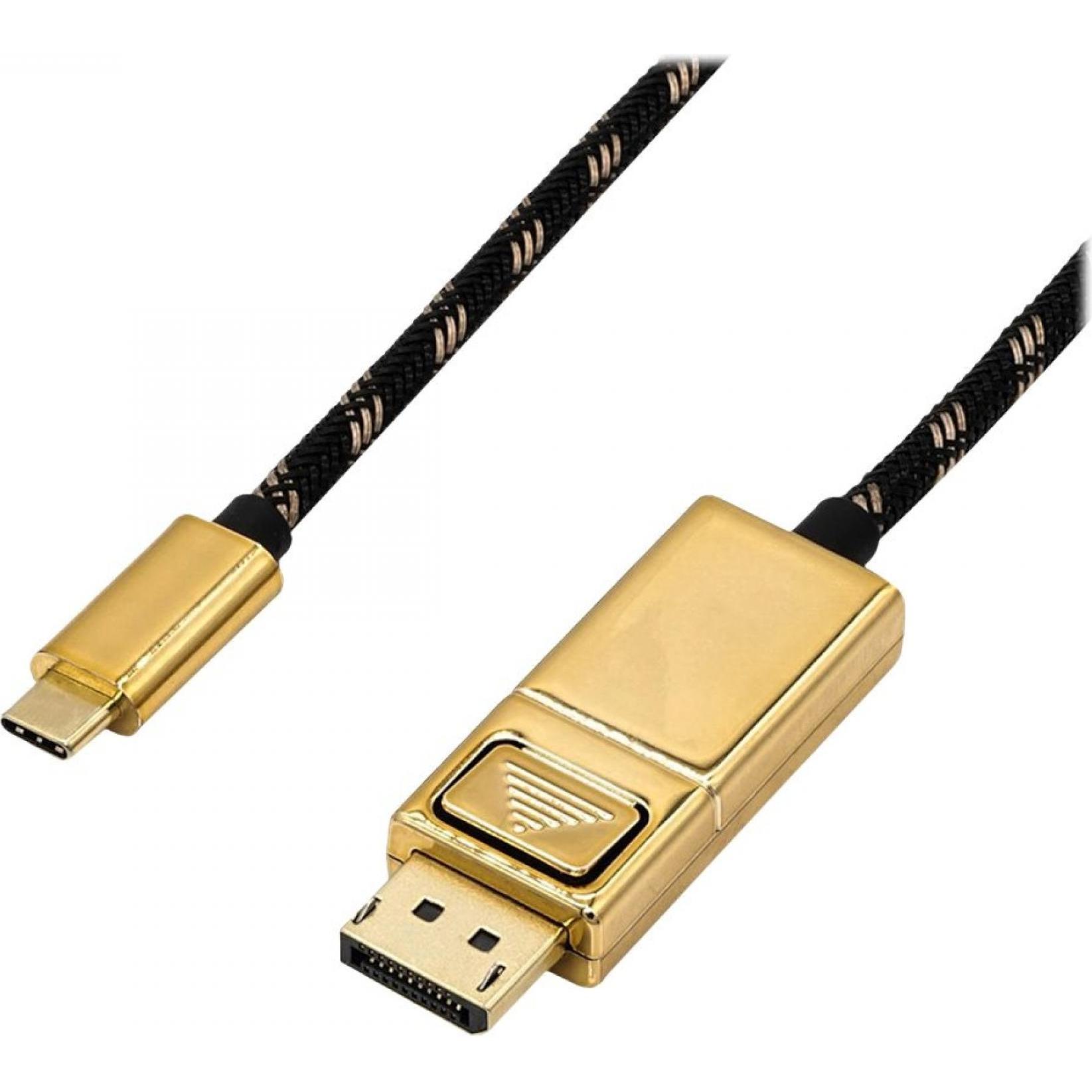 Roline Oro/Nero Usb Typ C — Displayport, Adattatore Dati + Video,