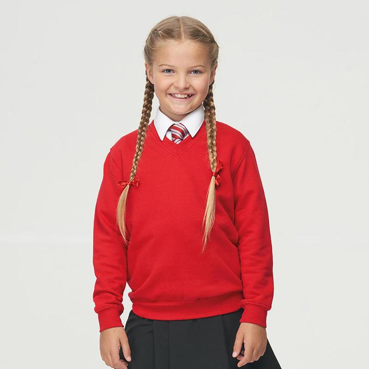 Produktbild Awdis Academy Junior Schul Sweatshirt mit VAusschnitt (140)