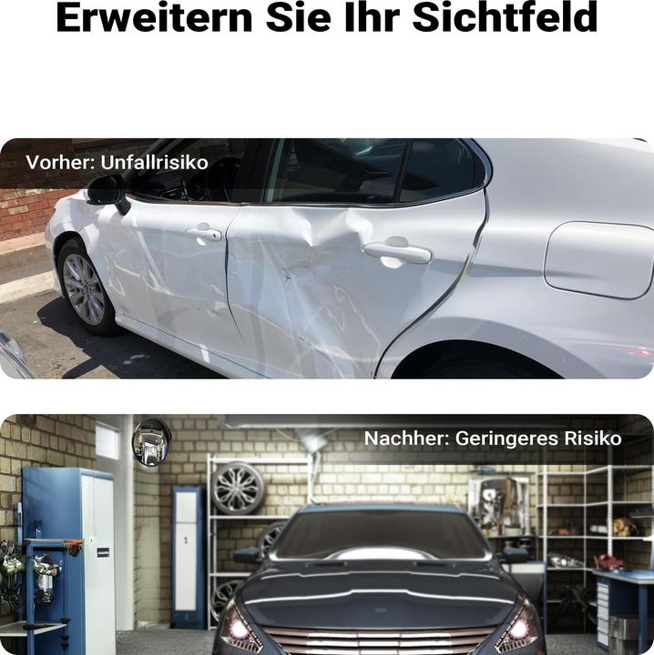 Actual product image Wiltec Verkehrsspiegel 30cm Konvexspiegel Schutzhaube Schwarz Sicherheitsspiegel (1 x 30 cm)