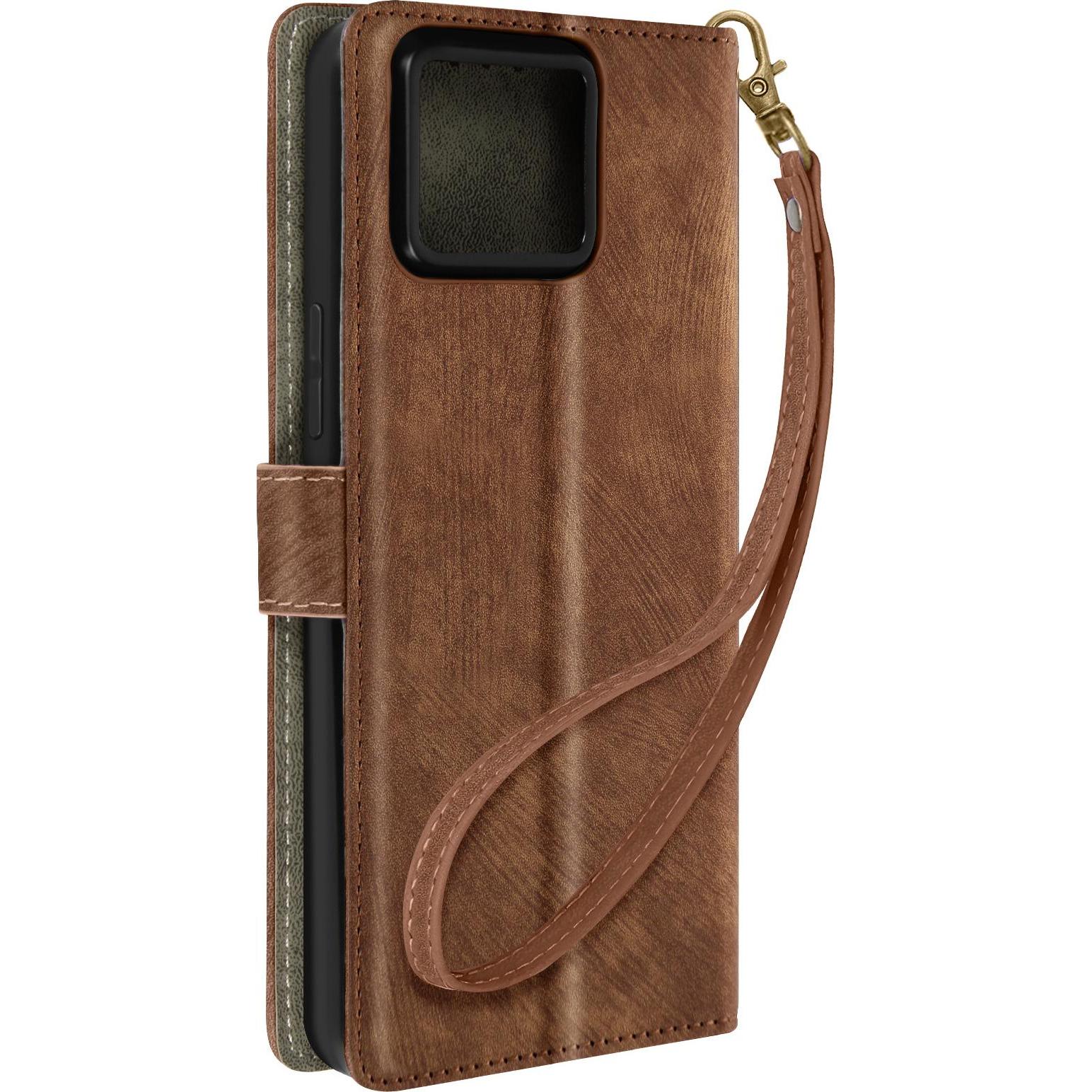 Avizar SafeTech Wallet Cover Series (Asus Zenfone 11 Ultra), Smartphone Hülle, Braun