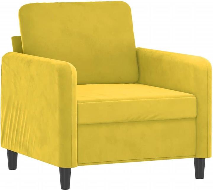 Produktbild vidaXL Sessel mit Hocker Relaxsessel Fernsehsessel Polstersessel Gelb Samt