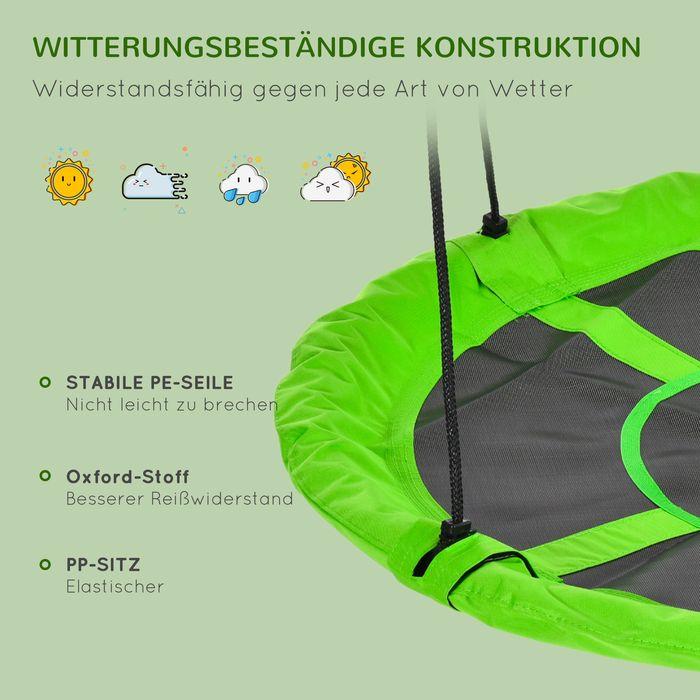 Actual product image Swisshandel24 Nest swing Ø110 cm, hanging swing up to 150 kg, adjustable children's swing, plate swing for 3-12