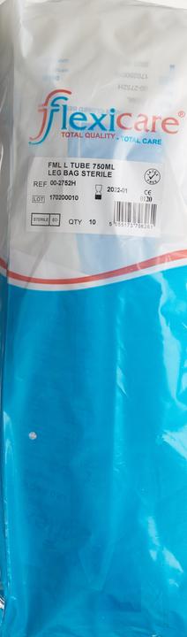 Produktbild Flexicare Urinbeutel 750ml 30cm Ablauf Rücklaufventil (10 Stk)