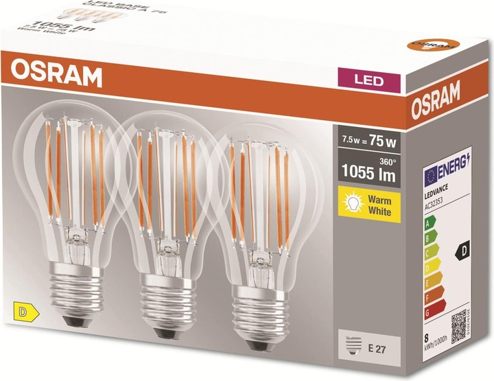 Produktbild Osram Led Base Classic A (E27, 7.50 W, 1055 lm, 10 x, D)