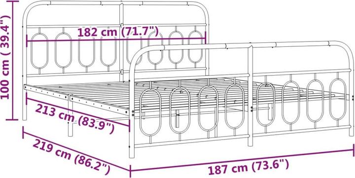 Image du produit vidaXL Bettgestell (183 x 213 cm)