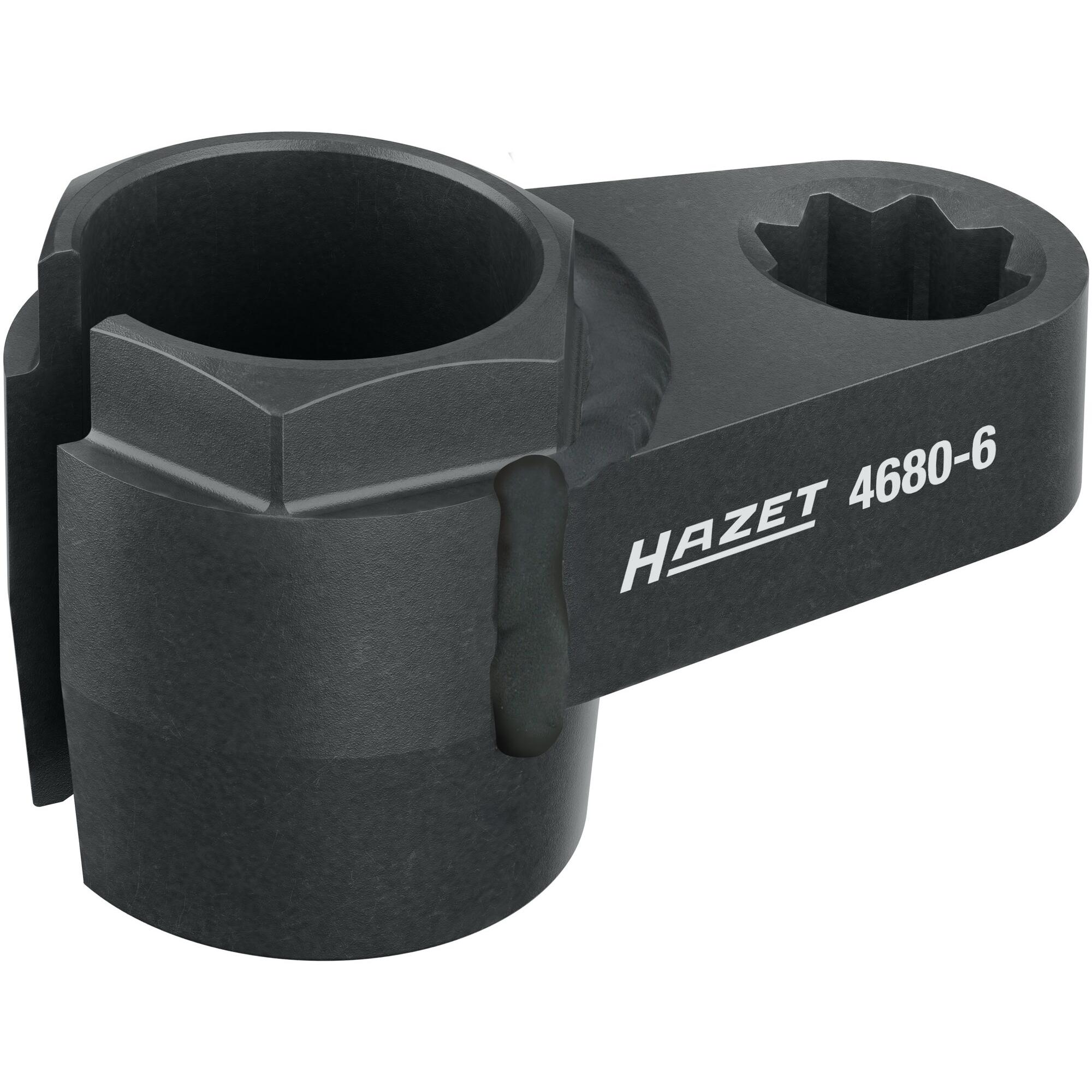HAZET, Fahrzeug Werkzeug, Abgassonden Einsatz 4680-6 ∙ Doppel-Vierkant12,5 mm (1/2 Zoll) ∙ Aussen Sechskant Profil ∙ 24 ...