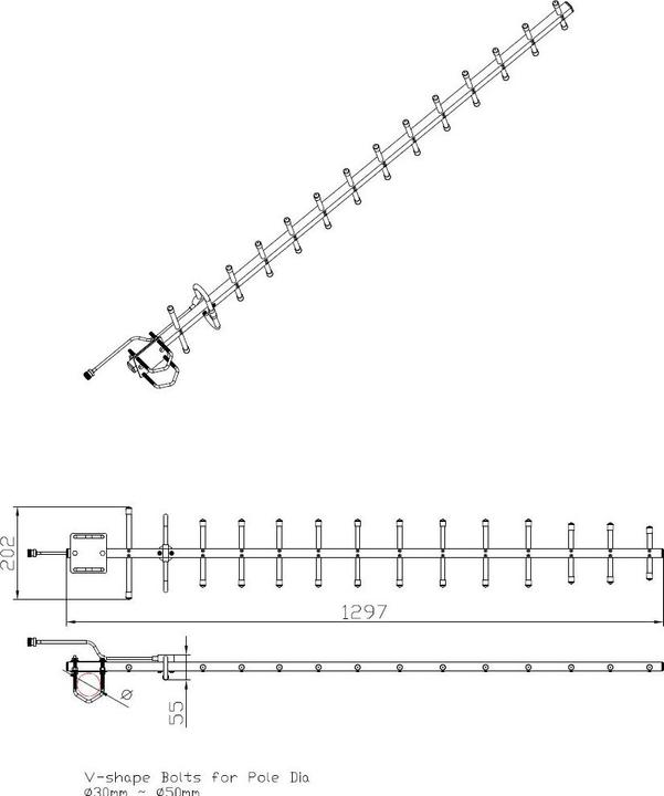 Actual product image Allnet Antenna 868MHz 14dbi N-Female Yagi ANT-868-14dbi-Yagi LoRA HELIUM (Lora)