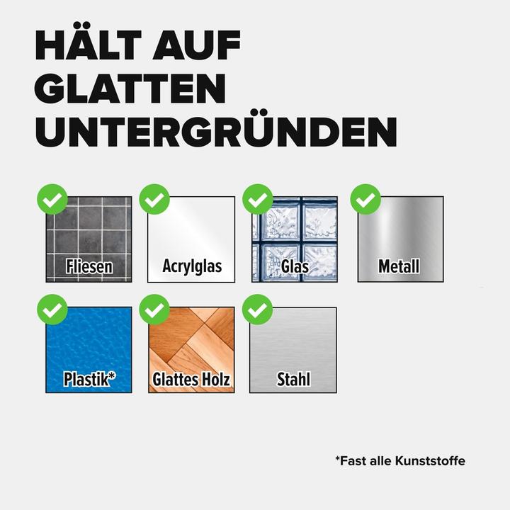 Produktbild tesa Powerstrips für Fliesen & Metall, 2kg Halteleistung, 9x doppelseitige Klebestreifen