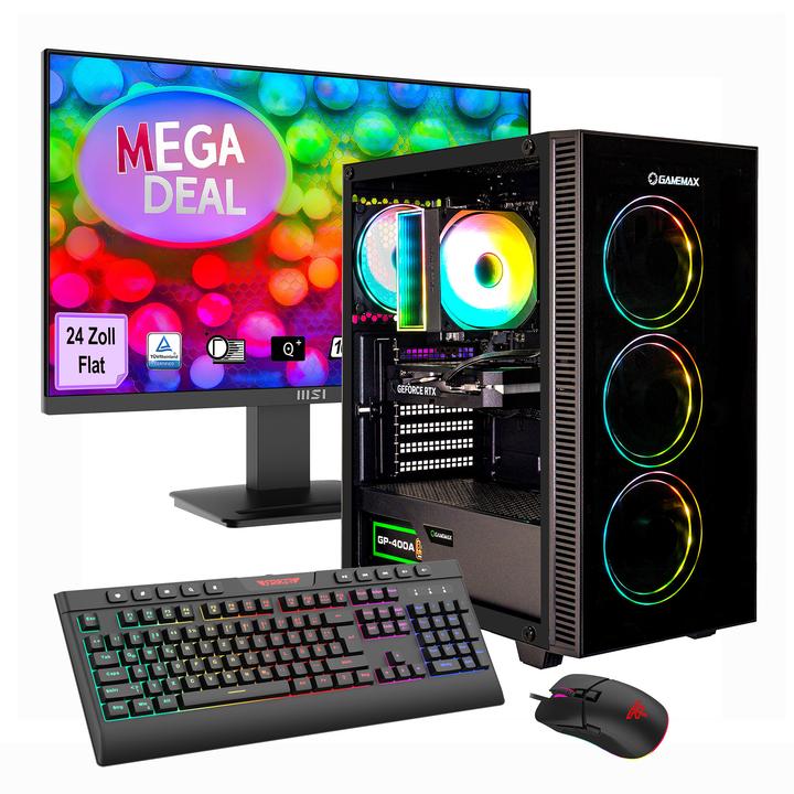 Produktbild GameMax Draco XD SET2692 + MSI PRO MP2412 Monitor 60cm (24") + Maus & Tastatur (1000 GB, 16 GB, GeForce RTX 5060)