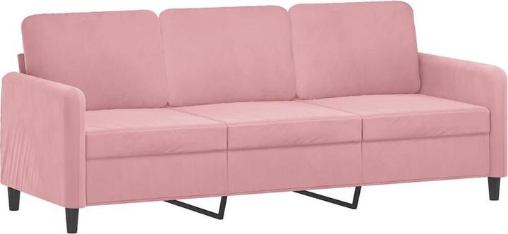 Image du produit vidaXL Canapé 3 places avec pouf Canapé convertible Fauteuil rose velours (3 places)