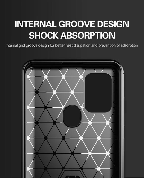 Actual product image Cadorabo TPU Ultra Slim carbon stainless steel Combi Cover (Samsung Galaxy A21s)