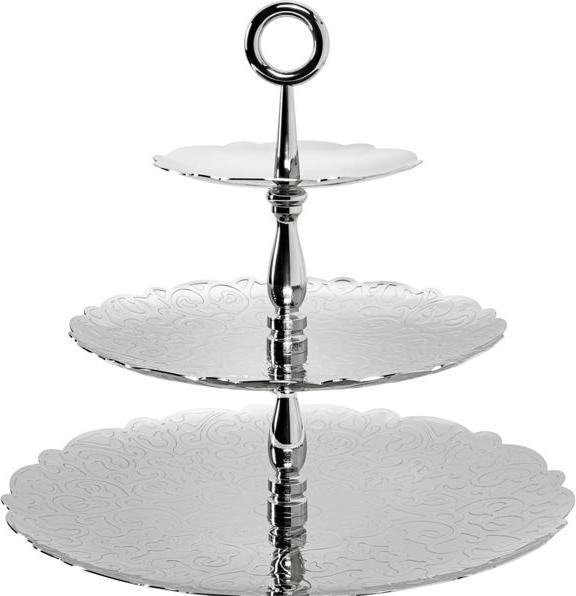 Actual product image Alessi Etagere Dressed for X-mas silver coloured