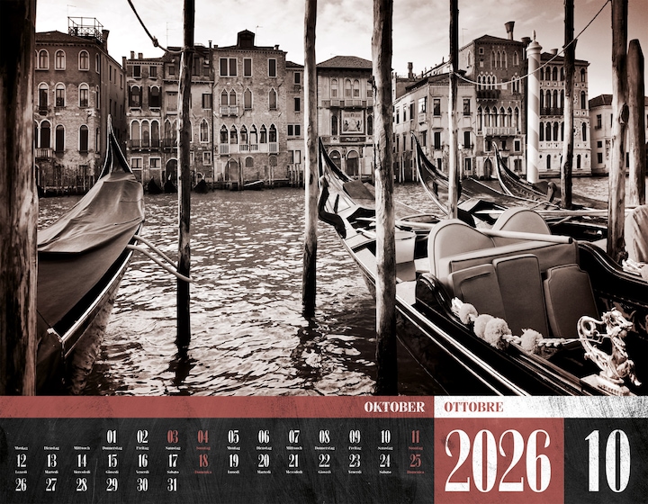 Produktbild La Dolce Vita - Italienische Lebensart Kalender 2026 (54 x 42 cm, Harter Einband, Italienisch, Deutsch)