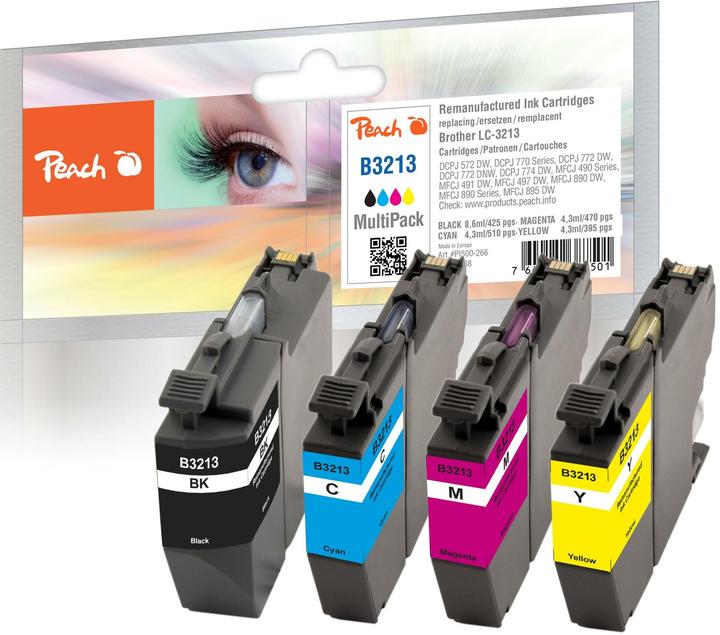Produktbild Peach Combipakket, compatibel met Brother LC-3213VALP (BK, C, M, Y)