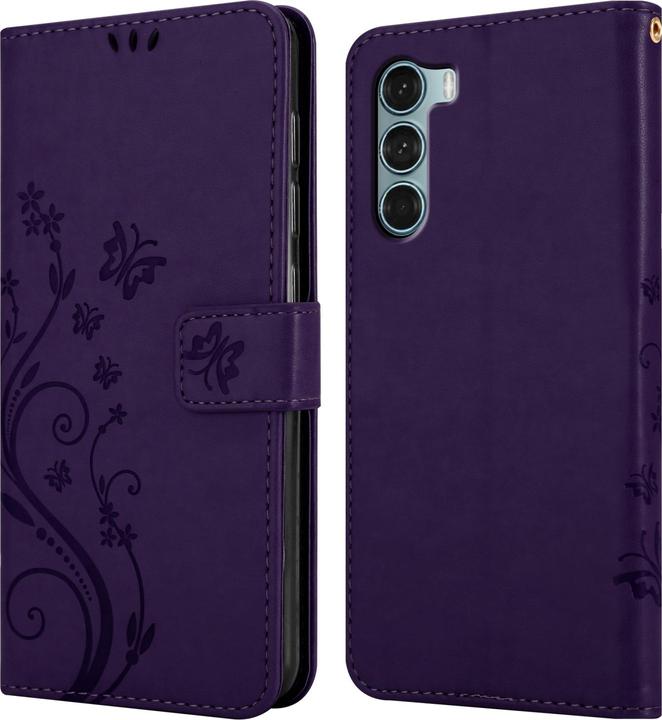 Actual product image Cadorabo Case Flower Book (Motorola Moto G200 5G)