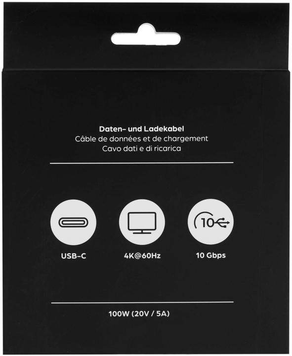 Produktbild Onit USB-SecurityKabel C-C schwarz 1.5m (1.50 m, USB 3.2 Gen 2, 100 W)