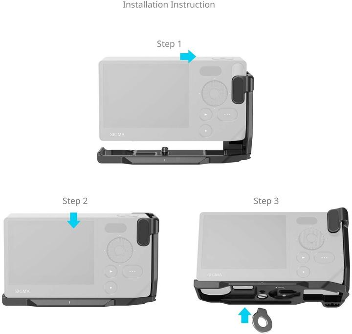 Image du produit SmallRig L-förmige Montageplatte mit Griff für Sigma BF Schwarz (Cage, Poignée)