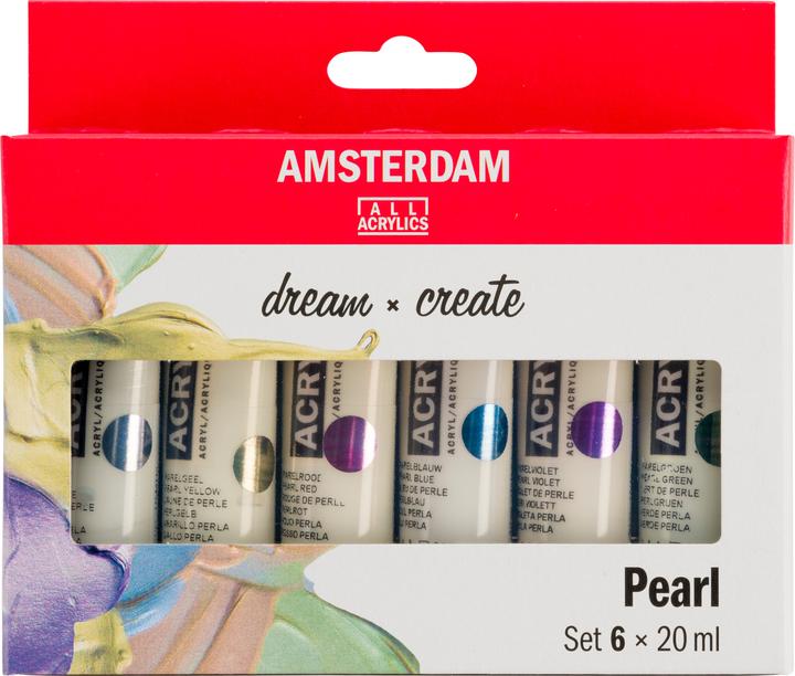 Talens Amsterdam Starter Set (Perlweiss, Perlgelb, Perlrot, Perlgrün, Perlblau, Perlviolett, 120 ml)