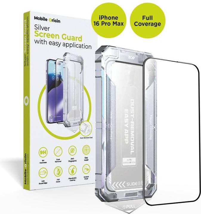 Produktbild Mobile Origin Yellow Screen Guard with easy application iPhone 16 Pro Max (1 Stk., Apple iPhone 16 Pro Max)