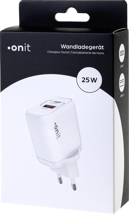 Produktbild Onit USB-Wandladegerät Dual 1C1A 25 W GaN Weiss (25 W)