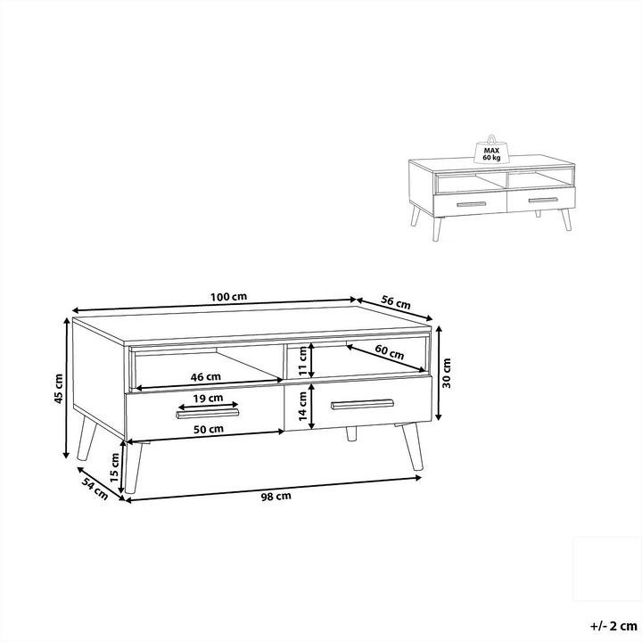 Actual product image Beliani Alloa (100 x 45 x 56 cm)
