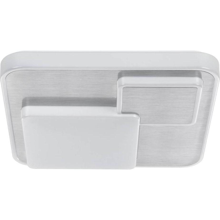 EGLO, Wandleuchte + Deckenleuchte, 75666 LEPRESO LED Aussen-Wand-/Deckenleuchte 19,5W 385x385mm Weiss Alu-Gebürste Warmw...