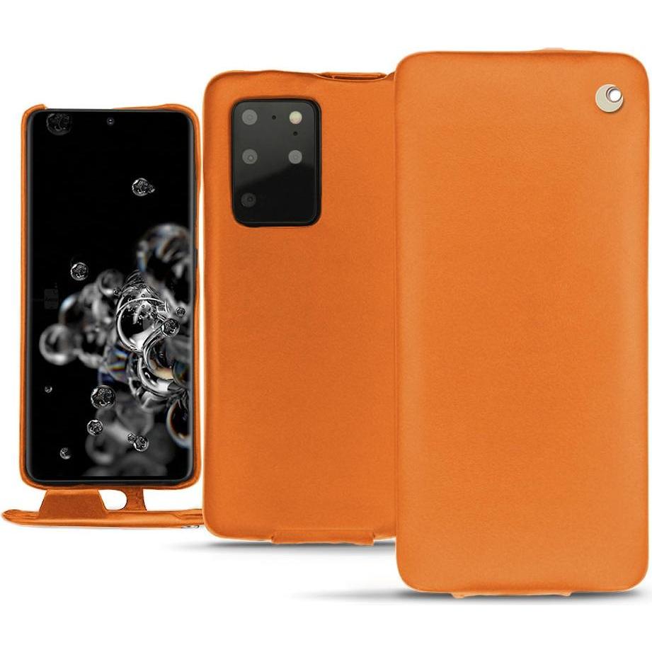 Noreve Lederschutzhülle vertikal (Samsung Galaxy S20+ 5G), Smartphone Hülle, Orange