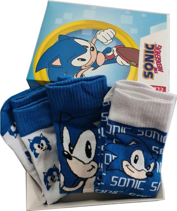 Actual product image Sega Sonic The Hedgehog assorted pack 3 socks adult (pack of 3, 39, 45)