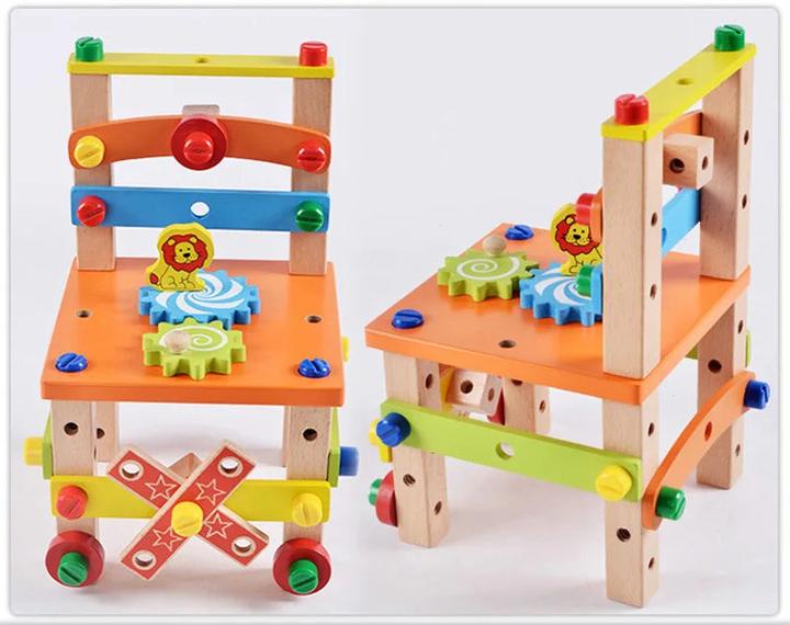 Produktbild Activity Board Kinder hölzerne Werkzeugkasten Pretend Play Set Mutter Demontage Schraube Montage Simulation