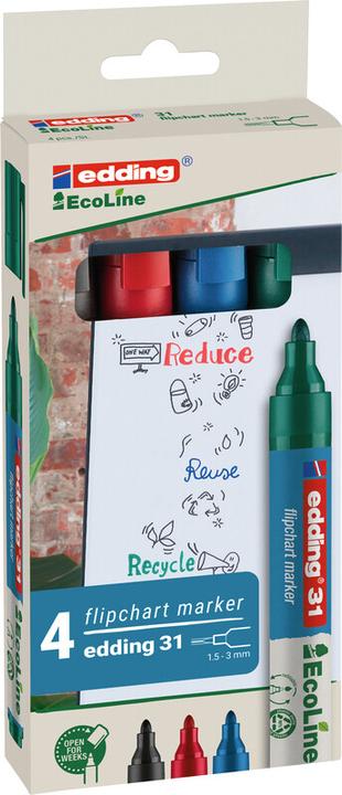 Produktbild Edding Flipchart Marker 3000 (Mehrfarbig, 1.50 mm, 4 x)