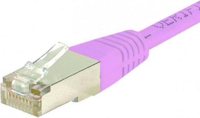 Actual product image Exertis Connect Patch cable S/FTP, PiMF, CAT.6, pink, 5.0 m Patch cable with particularly narrow bend protection (S/FTP, CAT6, 5 m)