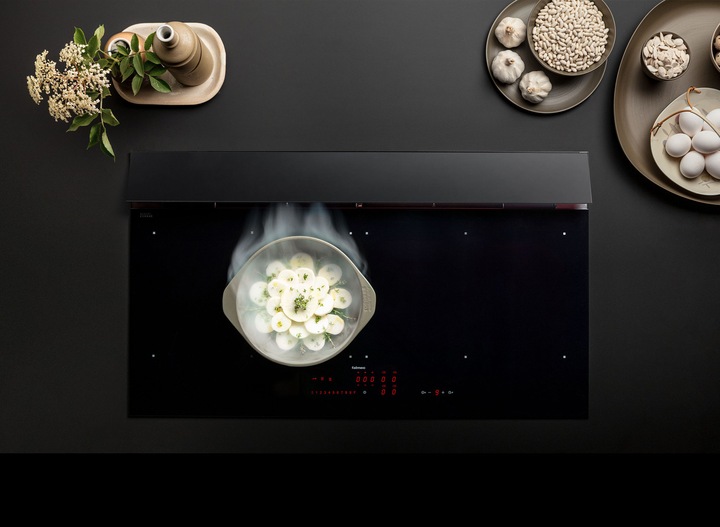 Actual product image Falmec Induction hob 90 with extractor fan BRERA 90 N Black