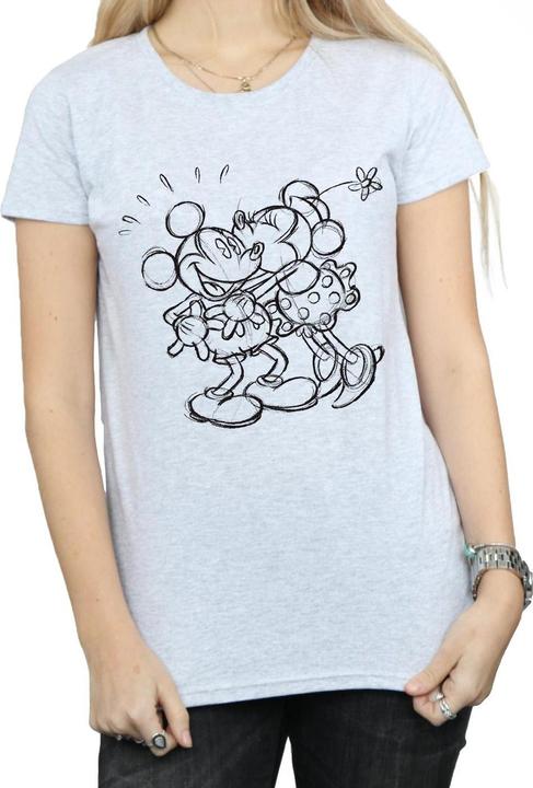 Immagine prodotto Disney Mickey And Minnie Mouse Kiss Sketch Maglietta Donna (S)