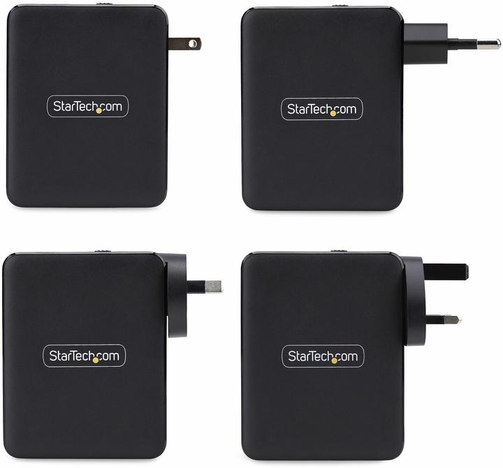 Actual product image StarTech .com 3114GCU-WALL-CHARGER, Drinnen, AC, 28 V, Schwarz (140 W, 4 ports)