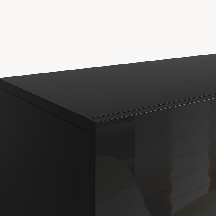Produktbild En.Casa Hängeboard Evaton 160x32x30 cm Schwarz, hochglanz (160 x 31.50 x 30 cm)
