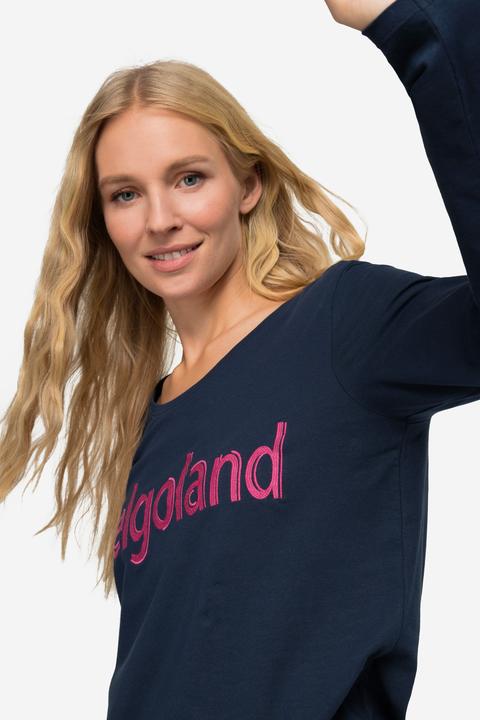Immagine prodotto Laurasøn Langarm-Shirt, gestickter Schriftzug, Rundhals (M)