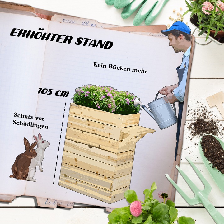 Produktbild Outsunny Hochbeet mit Schrank