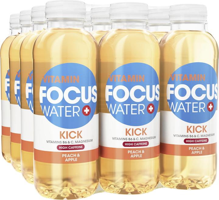 Produktbild Focuswater Kick (Pfirsich, Apfel, 12 x)