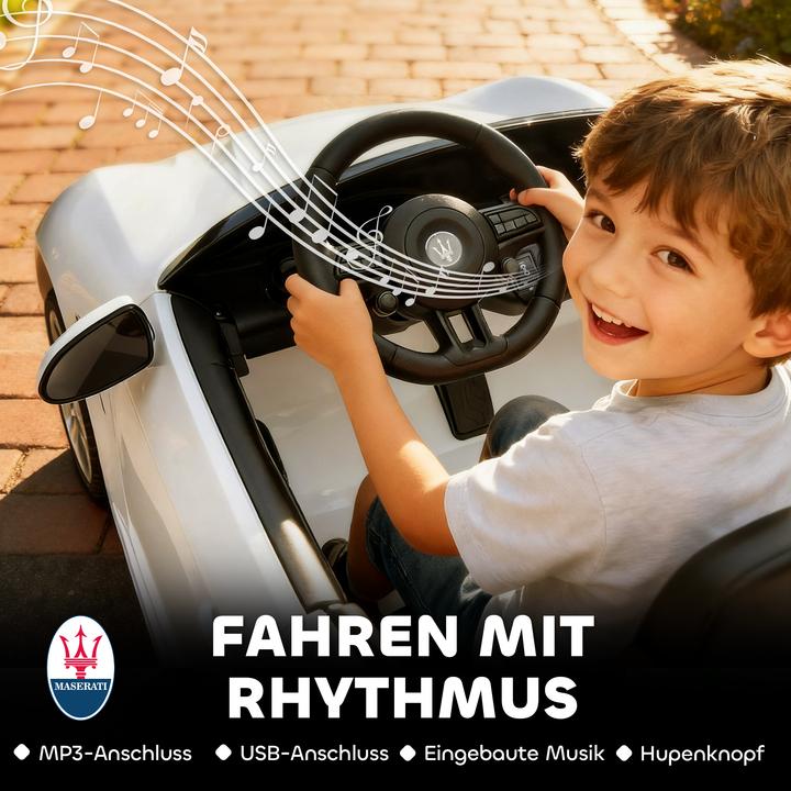 Actual product image Aiyaplay Kinder Elektroauto Kunststoff, Metall Weiss (12 V)