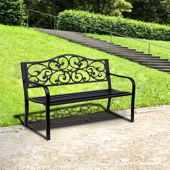 Produktbild Outsunny Gartenbank mit Verzierungen