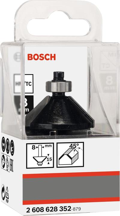 Produktbild Bosch Professional Zubehör Fasefräser, 8 mm, B 11 mm, L 15 mm, G 56 mm, 45°