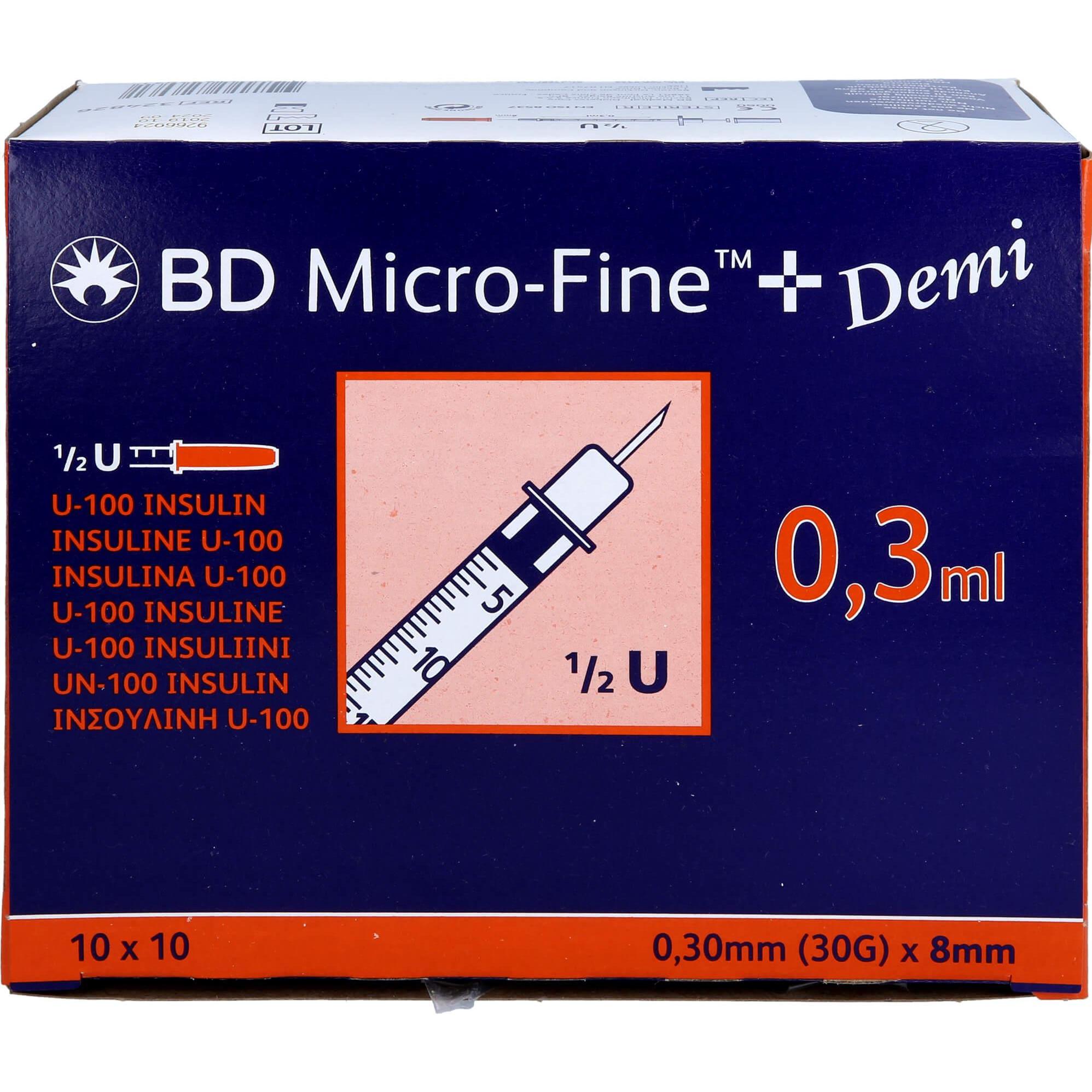 Thumbnail - BD, Praxisbedarf, MICRO FINE+ U100 0.3X8