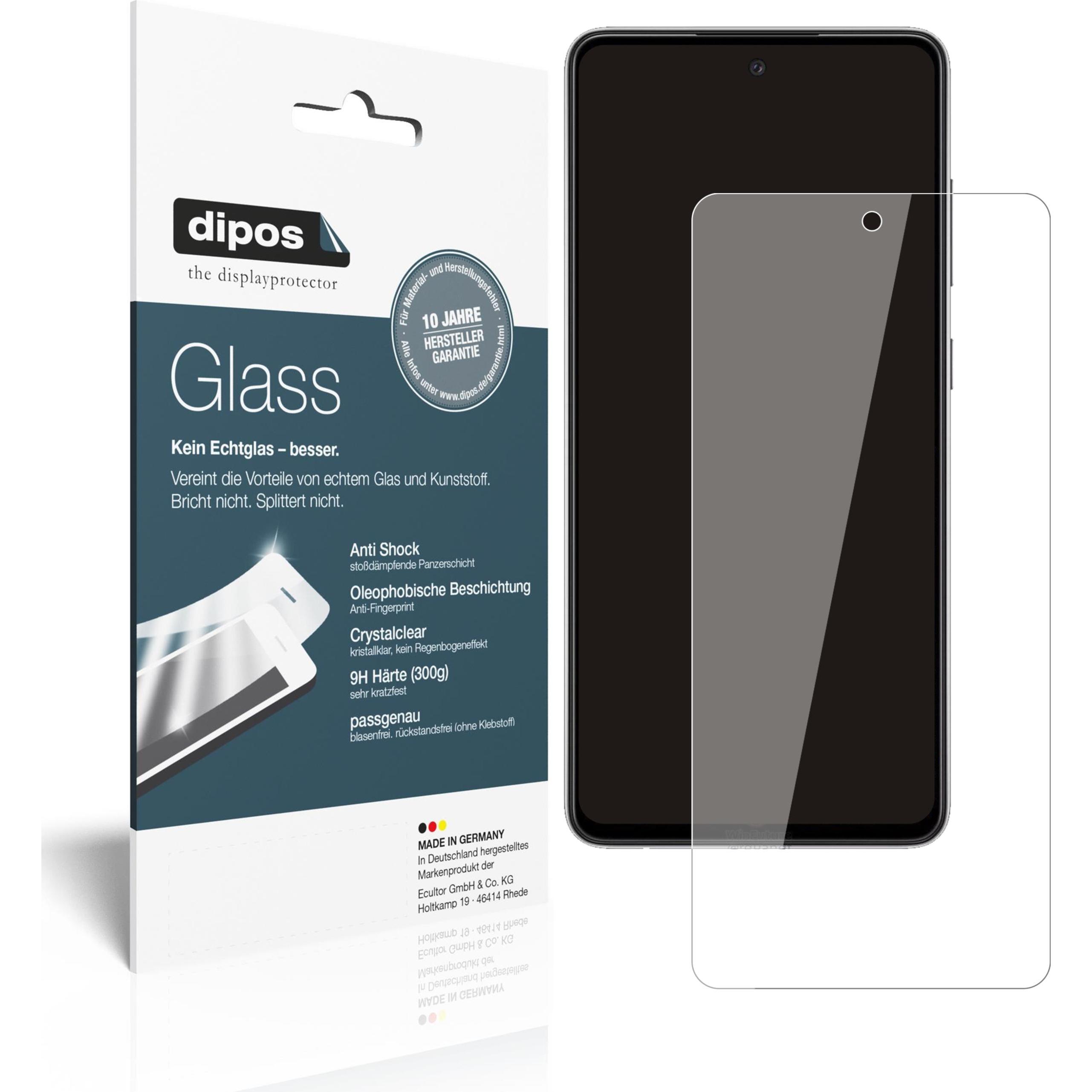 Dipos Displayschutz Anti-Shock (2 Stück, Samsung Galaxy A52 5G), Smartphone Schutzfolie, Transparent